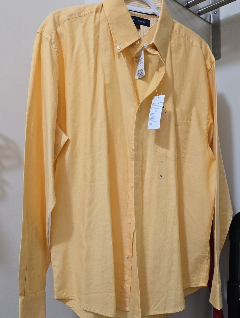 Tommy Hilfiger Men's Yellow Button-Down Dress Shirt